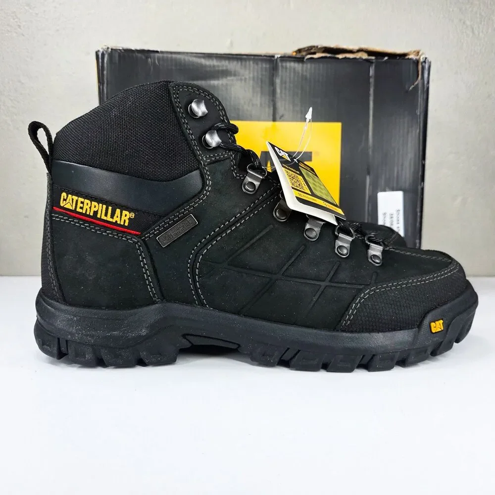 CAT Caterpillar Waterproof Black Leather Work Hiking Boots P74129 Men's Sz 9